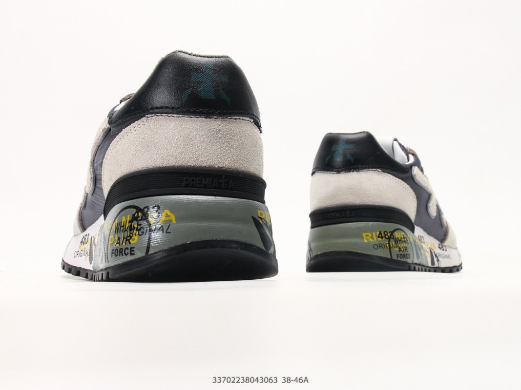 Premiata Mick 6696 Black Cream Leather Casual Sneaker view