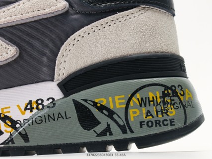 Premiata Mick 6696 Black Cream Leather Casual Sneaker view 7