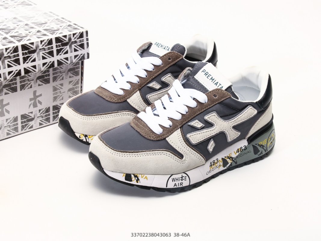 Premiata Mick 6696 Black Cream Leather Casual Sneaker view