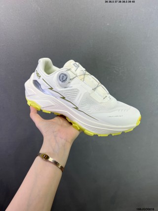 HOKA Fuga Ex3 White Lime Trail Running Shoe view 2