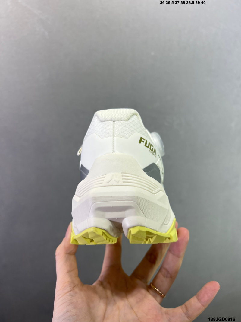 HOKA Fuga Ex3 White Lime Trail Running Shoe view