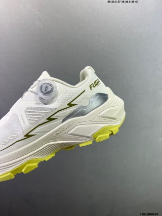 HOKA Fuga Ex3 White Lime Trail Running Shoe view 6