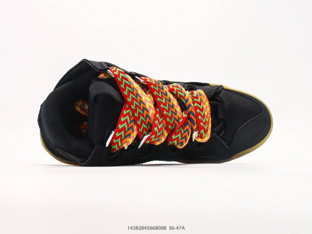 Lanvin Curb Mesh Leather Platform Sneaker Black Gold view