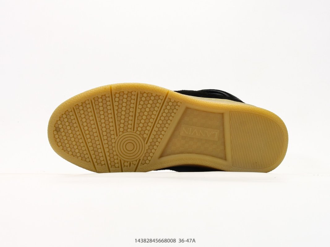 Lanvin Curb Mesh Leather Platform Sneaker Black Gold view