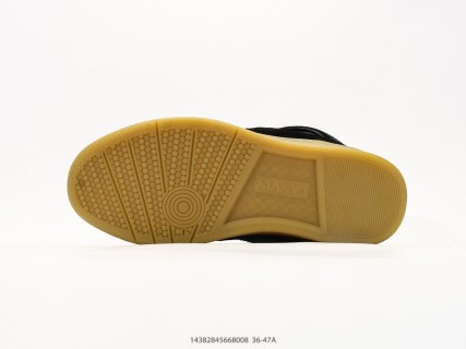 Lanvin Curb Mesh Leather Platform Sneaker Black Gold view 4