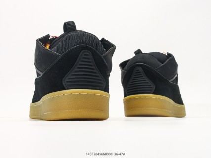 Lanvin Curb Mesh Leather Platform Sneaker Black Gold view 6