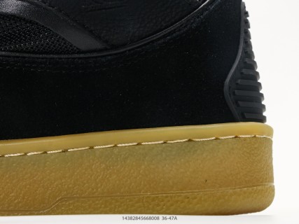 Lanvin Curb Mesh Leather Platform Sneaker Black Gold view 7