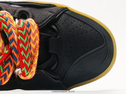 Lanvin Curb Mesh Leather Platform Sneaker Black Gold view 8
