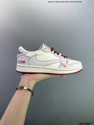 Jordan Air Jordan 1 Low Custom Burgundy White view 3