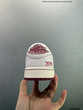 Jordan Air Jordan 1 Low Custom Burgundy White view 6