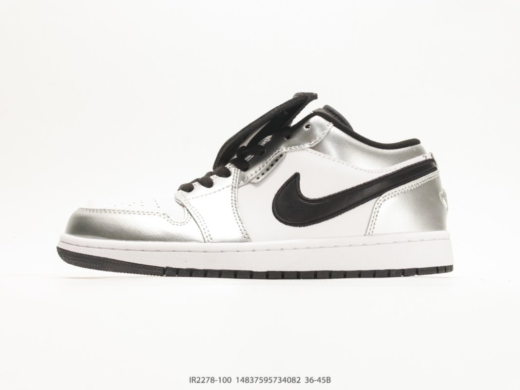 Jordan Air Jordan 1 Low White Black Silver Metallic