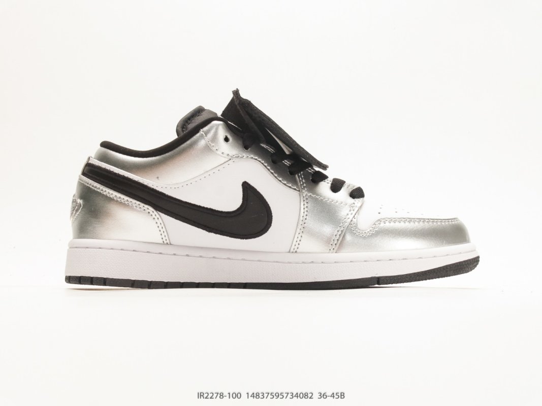 Jordan Air Jordan 1 Low White Black Silver Metallic view