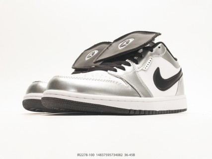 Jordan Air Jordan 1 Low White Black Silver Metallic view 5