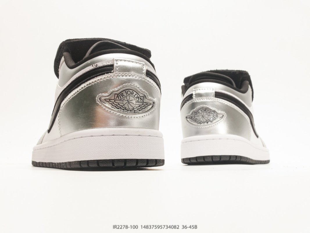 Jordan Air Jordan 1 Low White Black Silver Metallic view