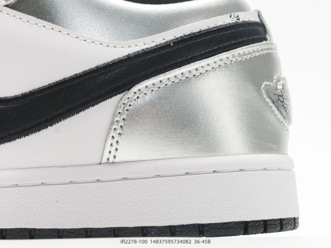 Jordan Air Jordan 1 Low White Black Silver Metallic view