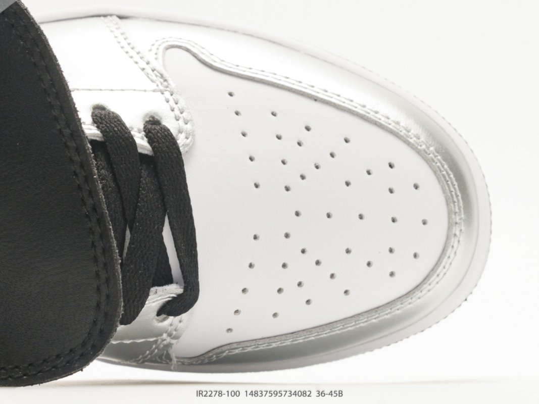 Jordan Air Jordan 1 Low White Black Silver Metallic view