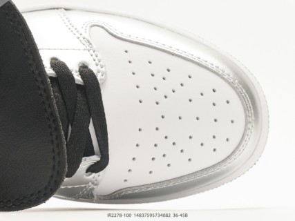 Jordan Air Jordan 1 Low White Black Silver Metallic view 8