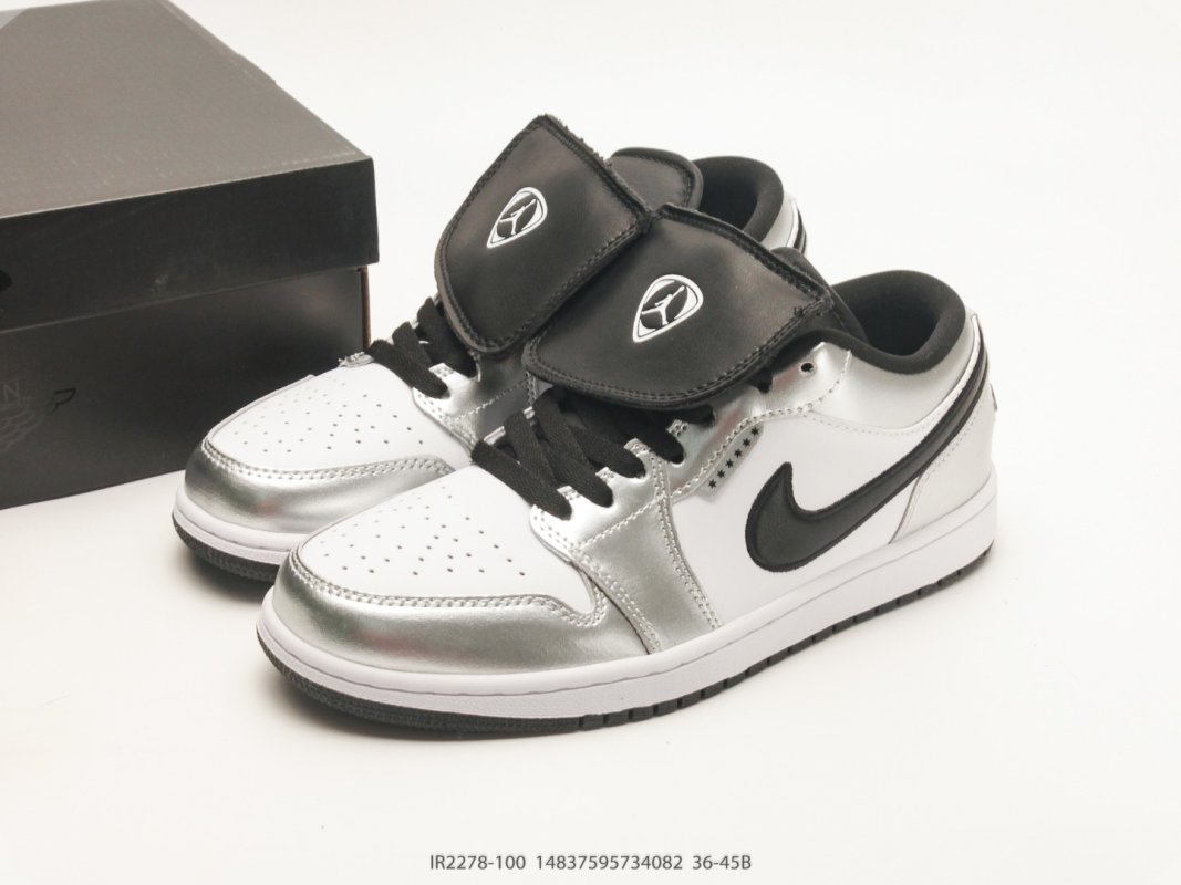 Jordan Air Jordan 1 Low White Black Silver Metallic view