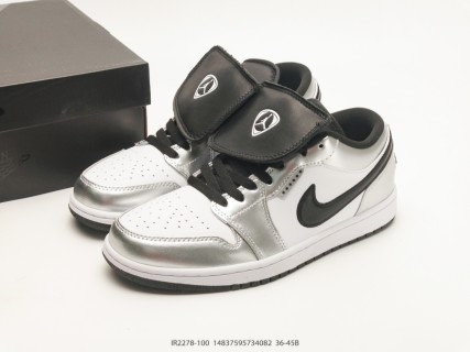 Jordan Air Jordan 1 Low White Black Silver Metallic view 9