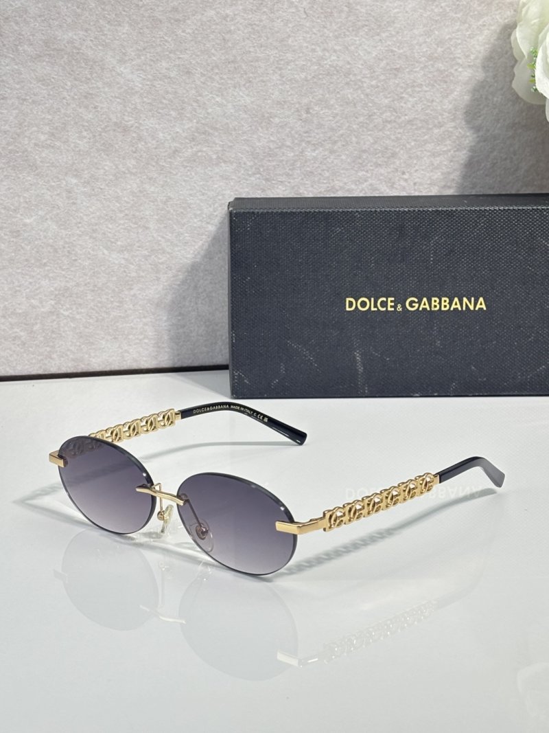 Dolce & Gabbana DG8016 Gold Chain Oval Sunglasses