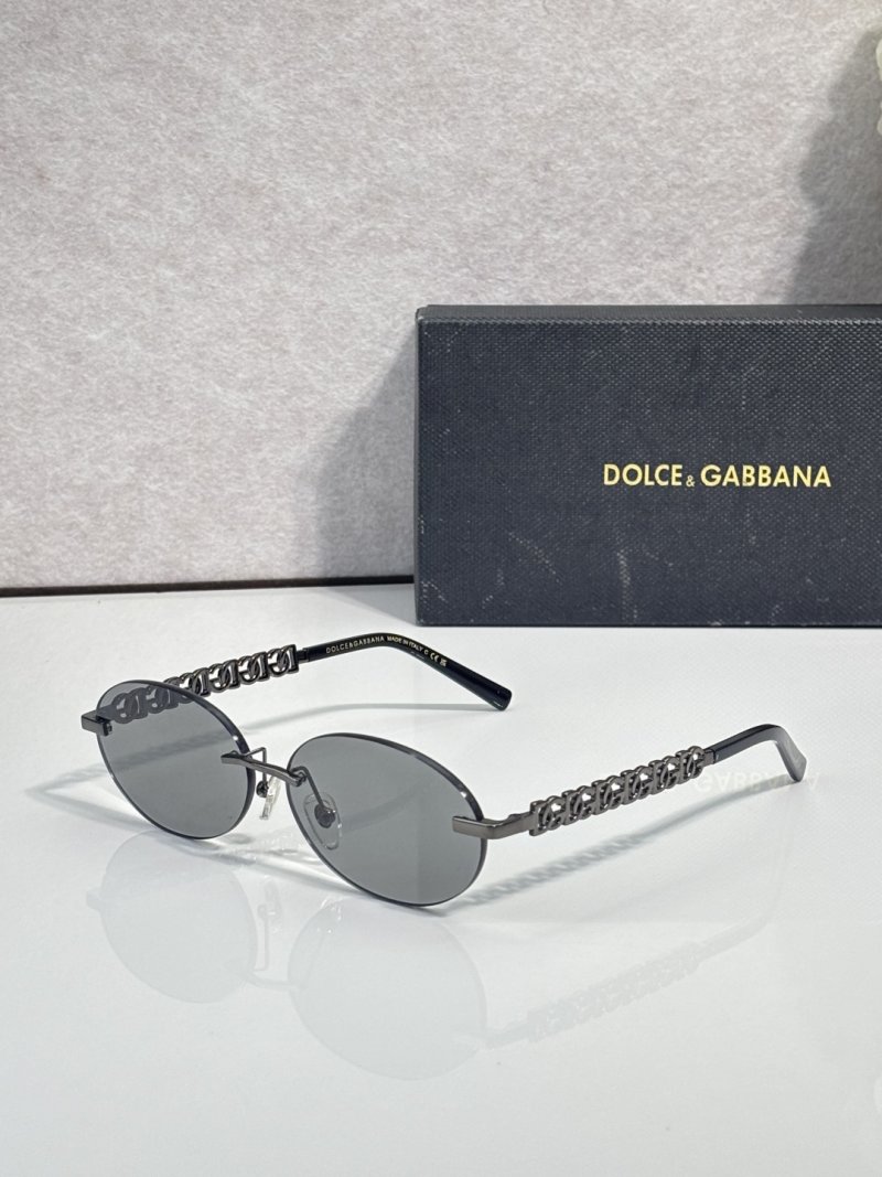 Dolce & Gabbana DG8016 Gold Chain Oval Sunglasses view