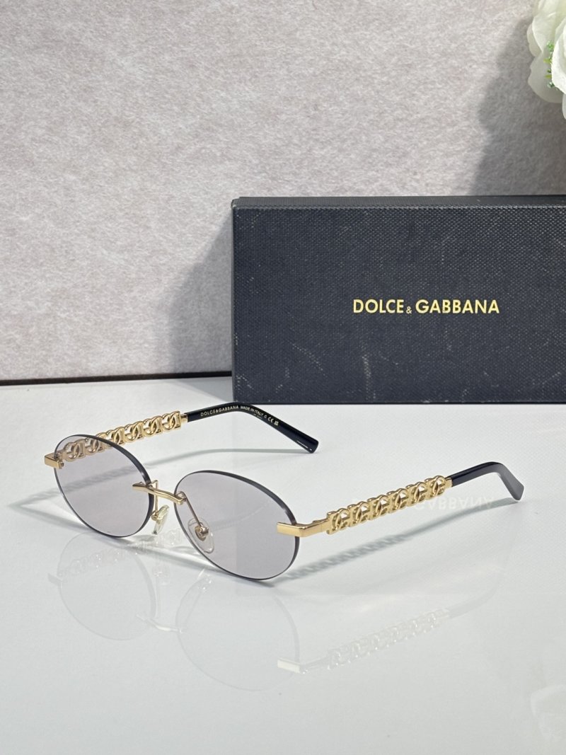 Dolce & Gabbana DG8016 Gold Chain Oval Sunglasses view