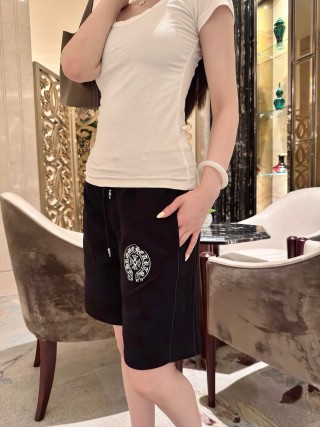 Chrome Hearts Black Embroidered Casual Shorts