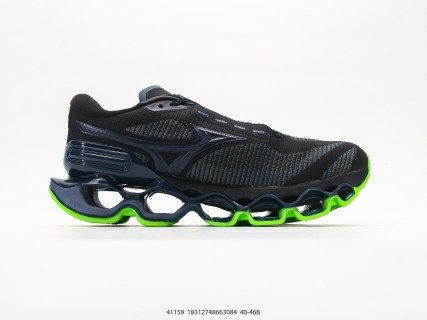 Mizuno Wave Prophecy 15 Black Neon Green Low Top Running Shoe view 2