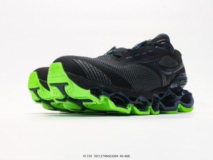 Mizuno Wave Prophecy 15 Black Neon Green Low Top Running Shoe view 5