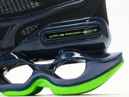 Mizuno Wave Prophecy 15 Black Neon Green Low Top Running Shoe view 7