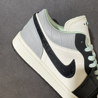 Jordan Air Jordan 1 Low Black White Green Cream Leather view 7