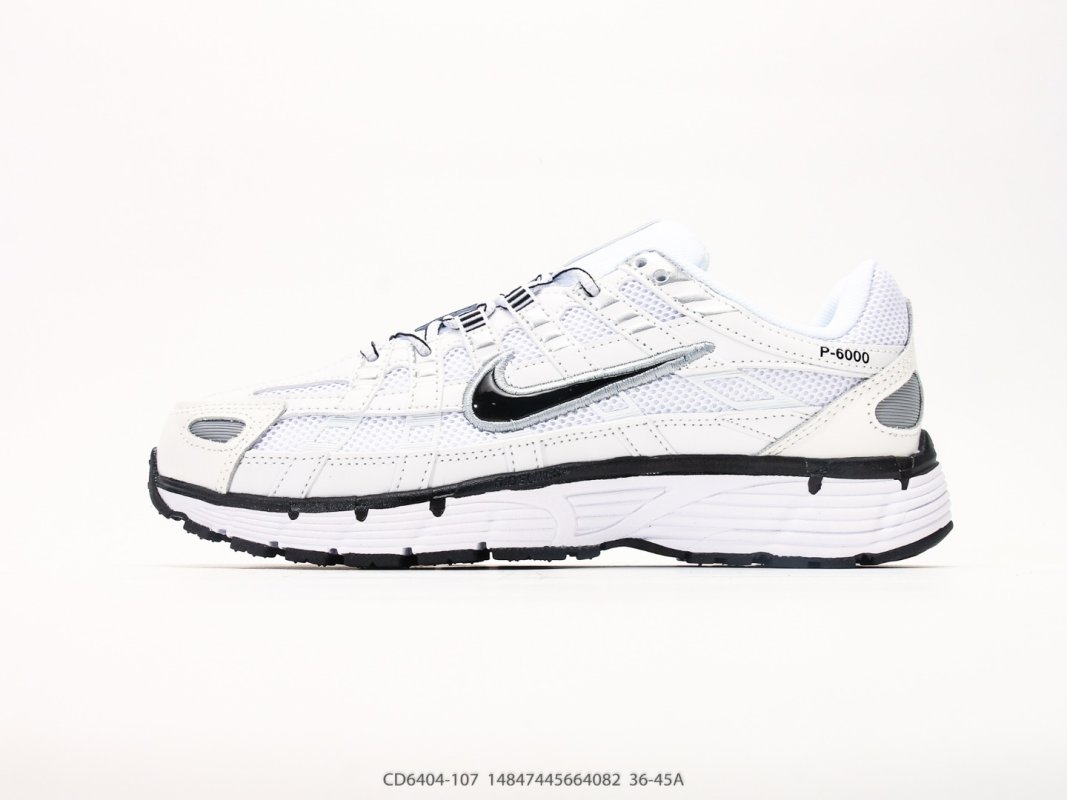 Nike P-6000 White Black Retro Running Shoe