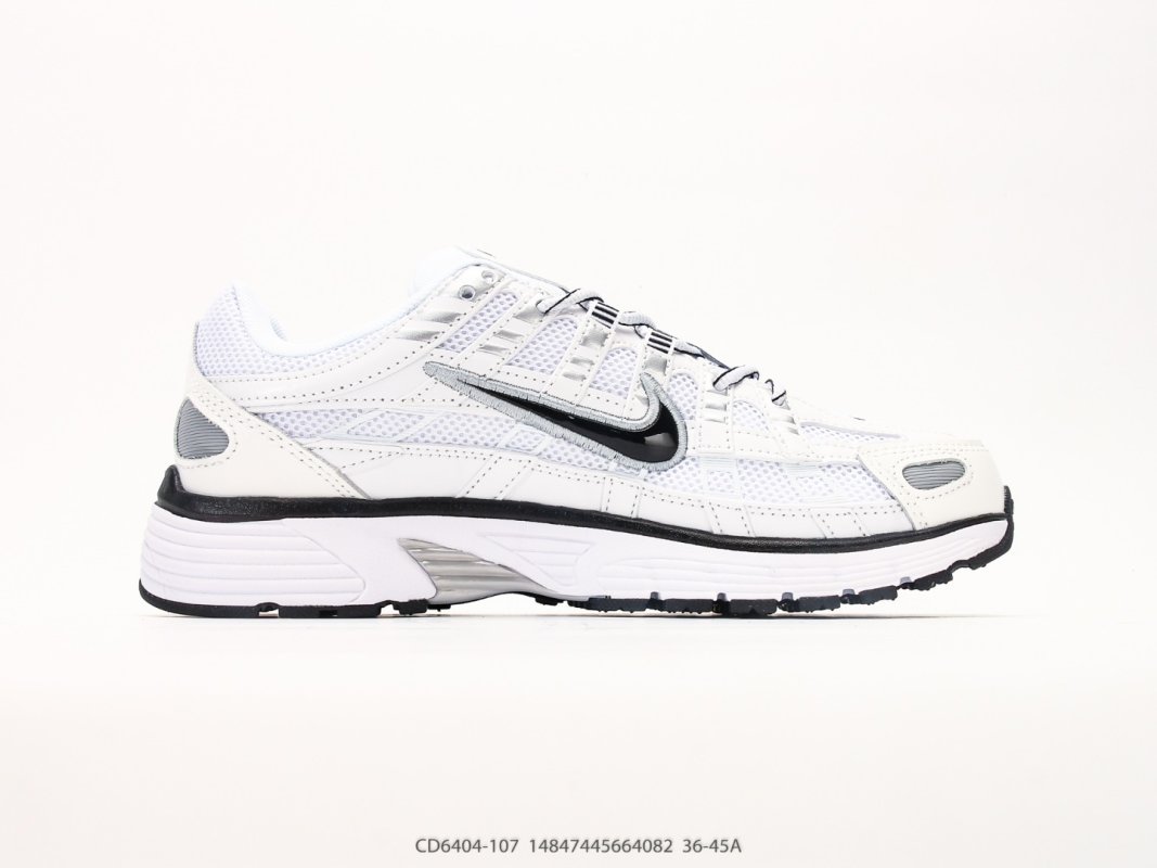 Nike P-6000 White Black Retro Running Shoe view