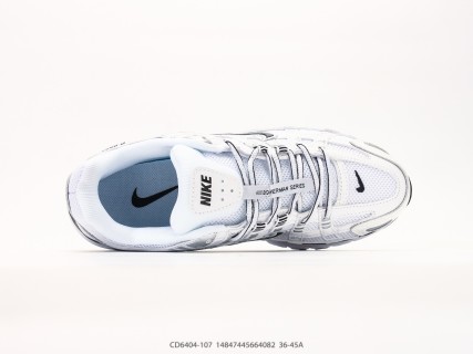 Nike P-6000 White Black Retro Running Shoe view 3