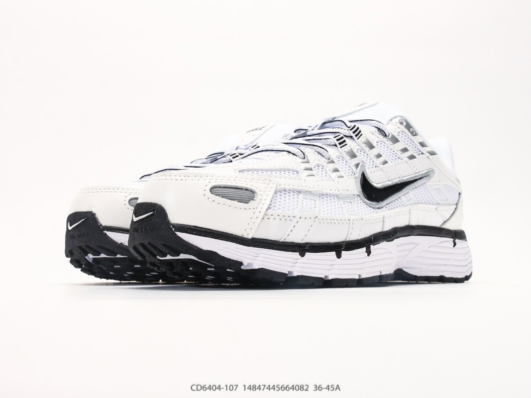 Nike P-6000 White Black Retro Running Shoe view