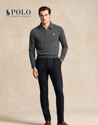 Ralph Lauren Classic Long Sleeve Polo Sweater Charcoal Grey view 4