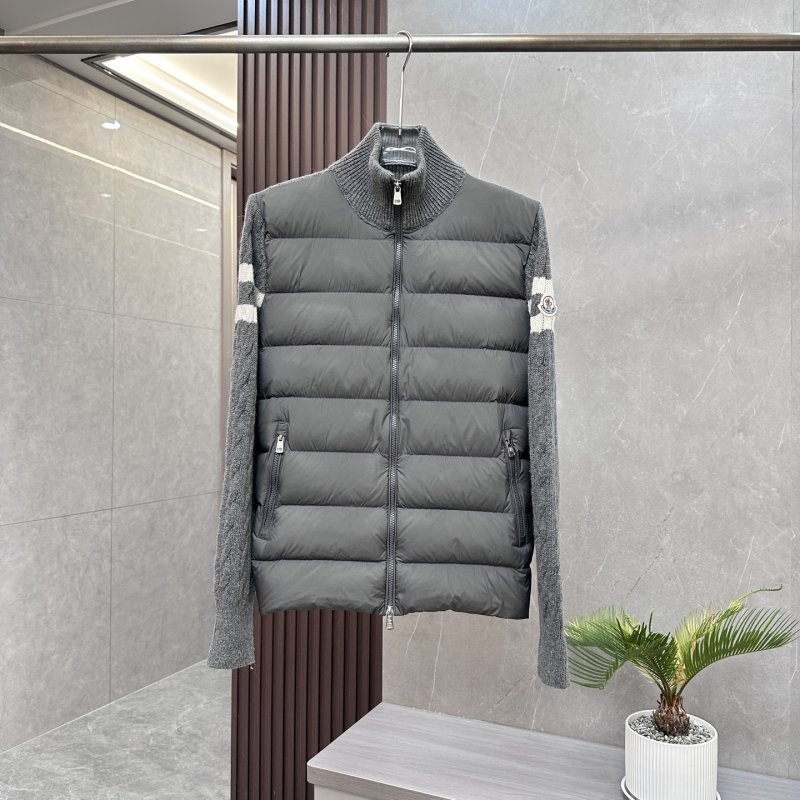 Moncler Padded Corduroy Striped Wool Puffer Vest Gray view