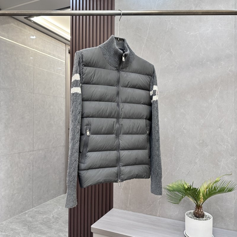 Moncler Padded Corduroy Striped Wool Puffer Vest Gray view