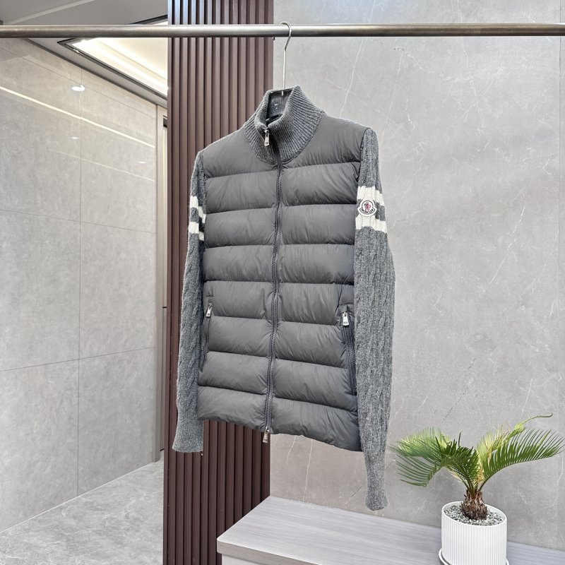 Moncler Padded Corduroy Striped Wool Puffer Vest Gray view