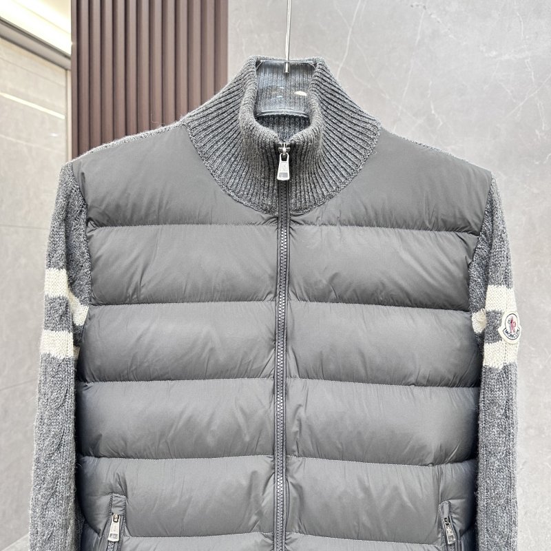 Moncler Padded Corduroy Striped Wool Puffer Vest Gray view