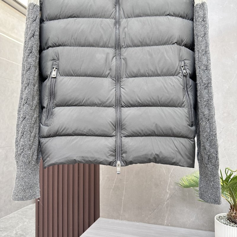 Moncler Padded Corduroy Striped Wool Puffer Vest Gray view