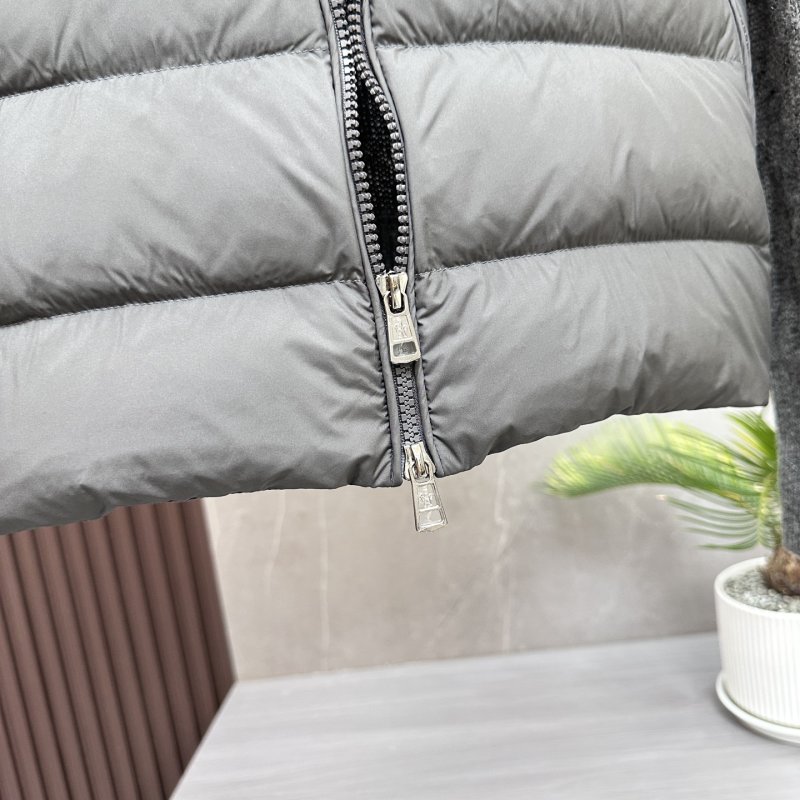 Moncler Padded Corduroy Striped Wool Puffer Vest Gray view