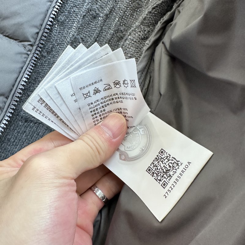 Moncler Padded Corduroy Striped Wool Puffer Vest Gray view