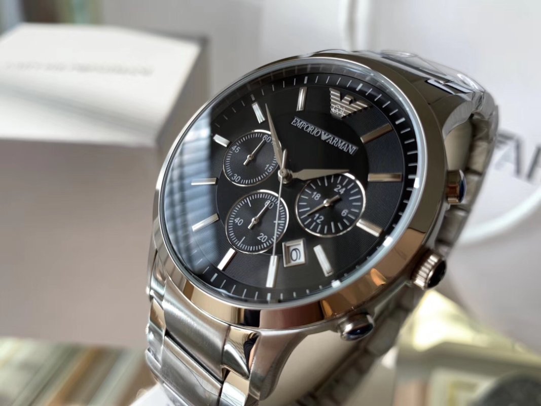 Emporio Armani AR2434 Chronograph Black Steel Watch view