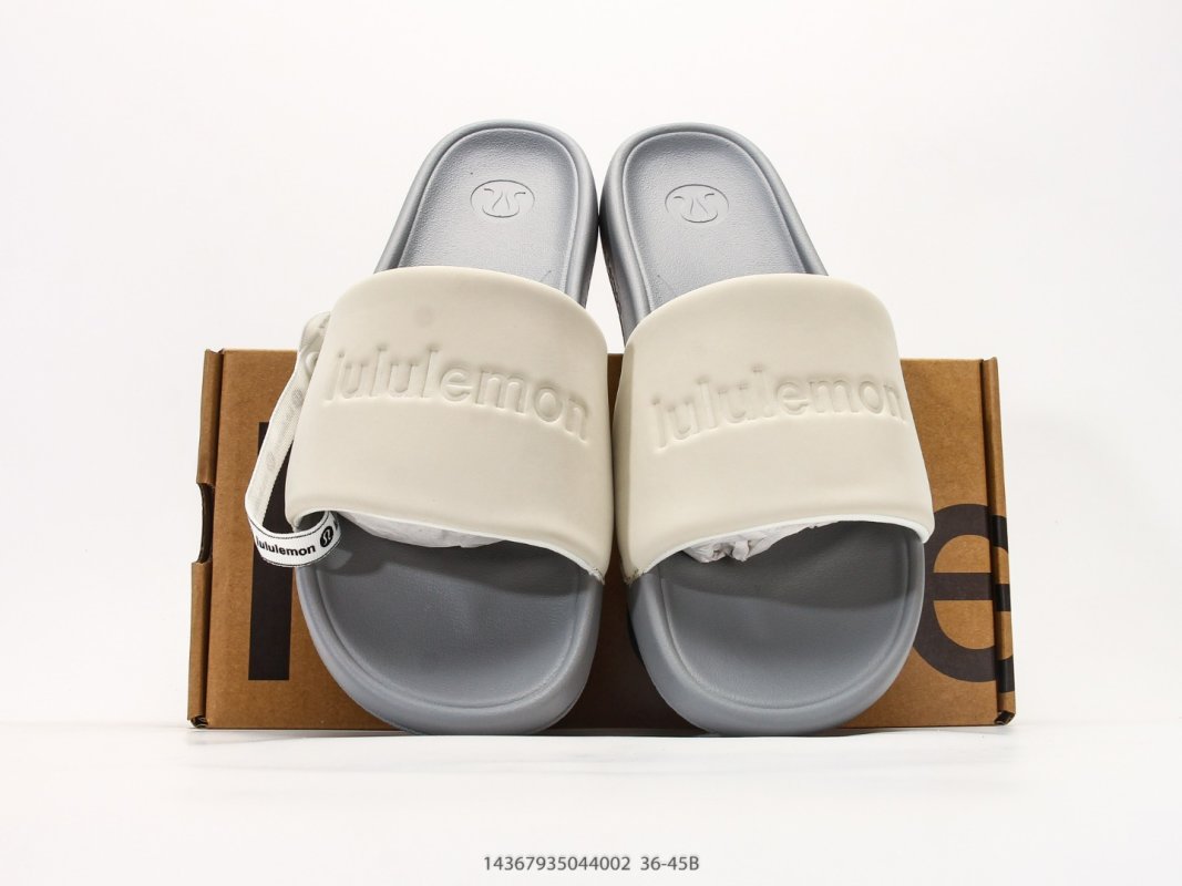 Lululemon Restfeel Slide Cream Grey Sandal