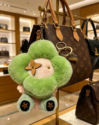 Louis Vuitton Anger Forest Plush Keychain Bag Charm Green view 5