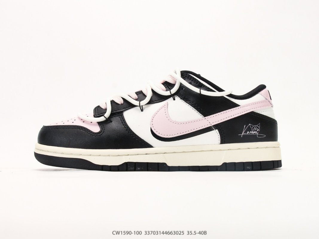 Nike Dunk Low Retro Black White Pink CW1590-100