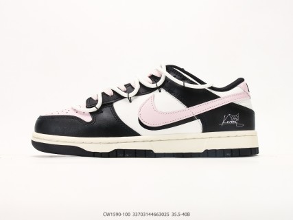 Nike Dunk Low Retro Black White Pink CW1590-100