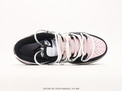 Nike Dunk Low Retro Black White Pink CW1590-100 view 3