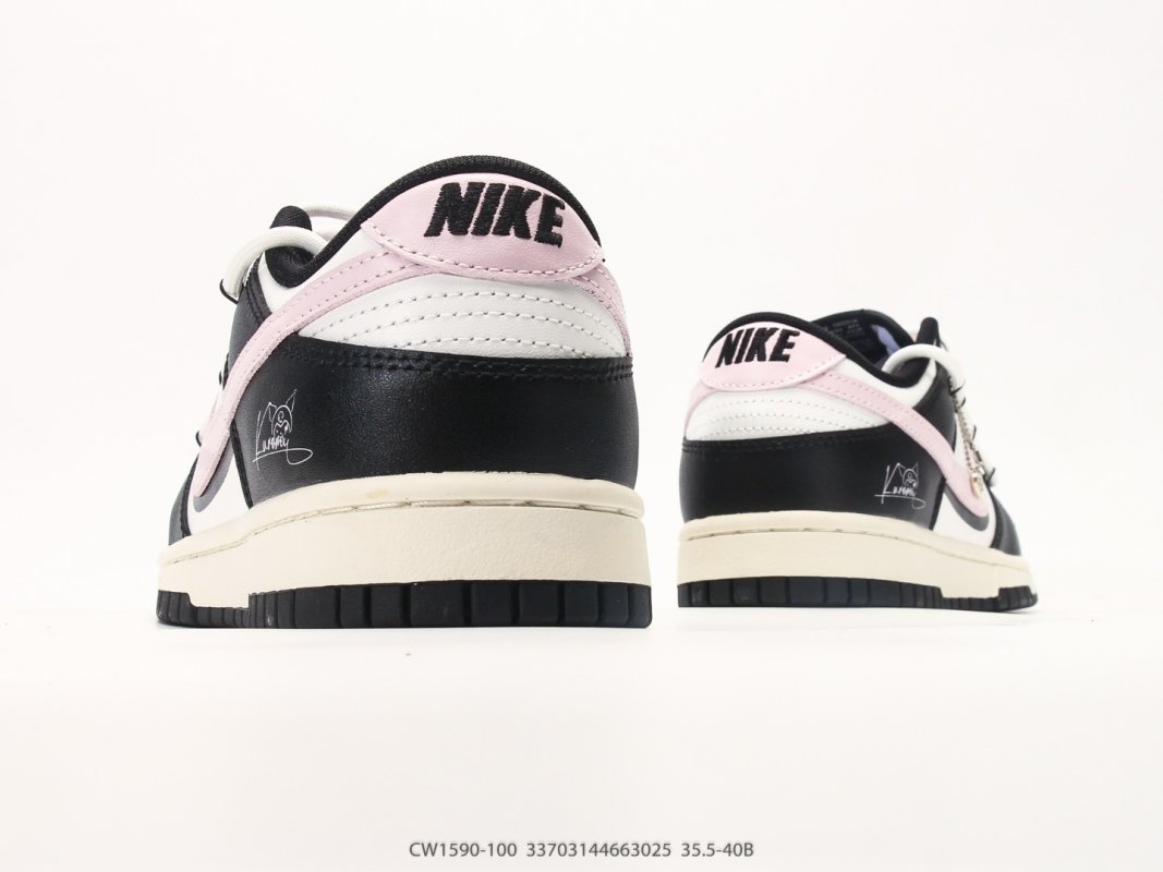 Nike Dunk Low Retro Black White Pink CW1590-100 view